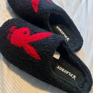 PLAYBOY Black and Red Slip-Ons Playboy Men main image 4